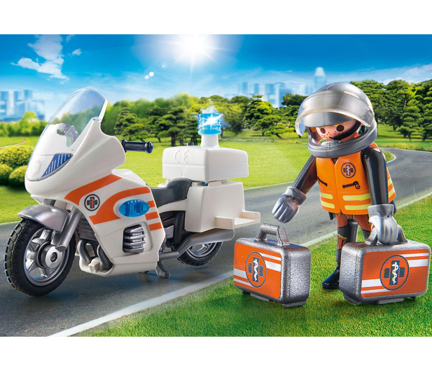 PLAYMOBIL Motocykl ratowniczy ze światłem - 539898 - zdjęcie 4